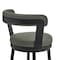 Armen Living Kobe 30" Bar Height Swivel Bar Stool in Black Finish and Gray Faux Leather 721535761777 - alternate 10